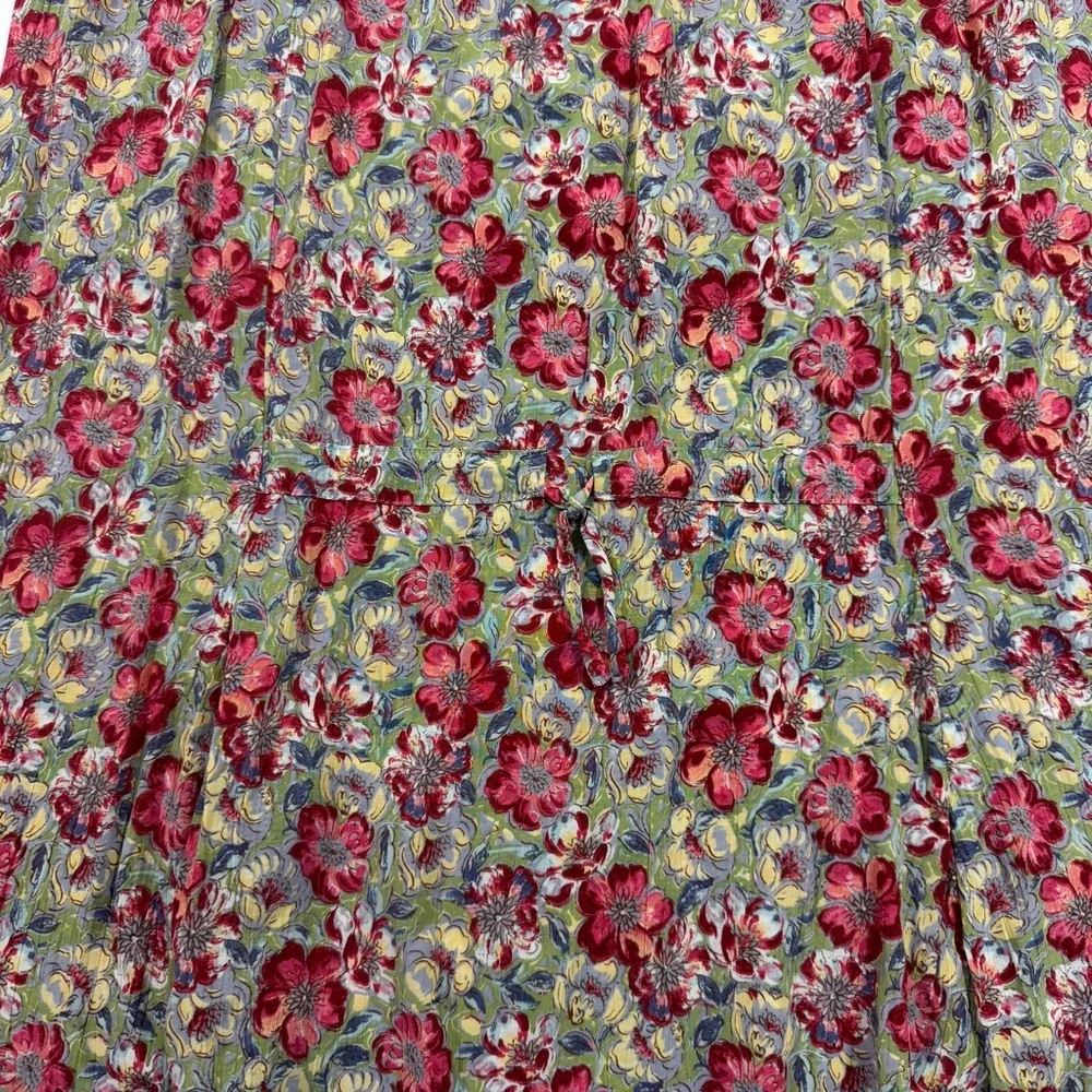 Flax Two Piece Skirt Set Pink Floral Linen Top Maxi Skirt - Picture 6 of 11